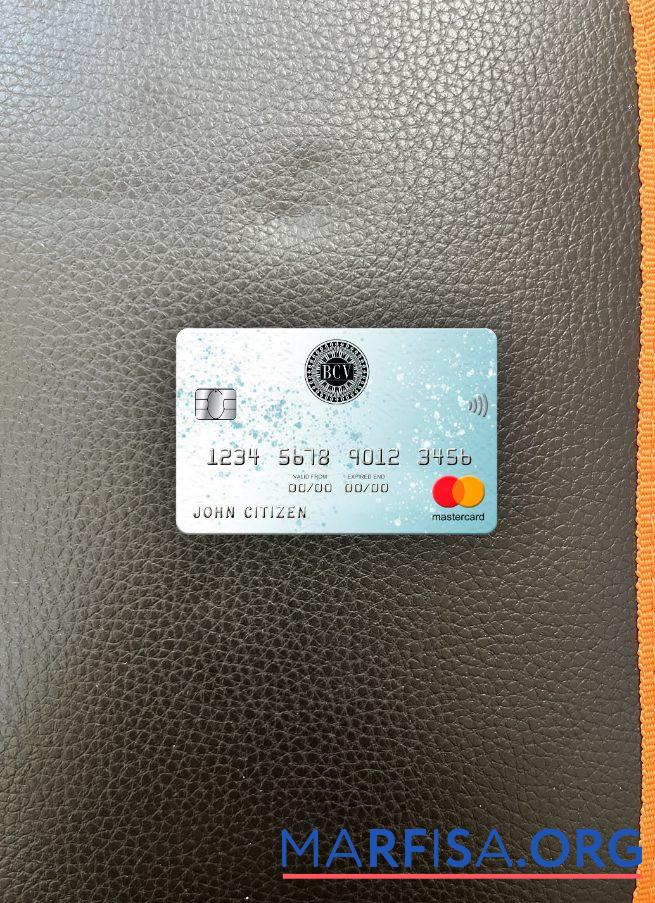 Венесуэла Banco Central de Венесуэла Банковский mastercard фотообраз Лицевая сторона образец
