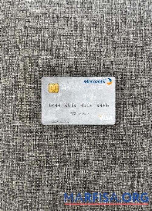 Венесуэла Banco Mercantil Виза Дебет Карта фотообраз Лицевая сторона макет