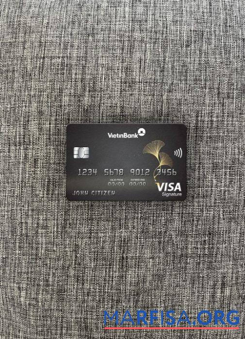 Вьетнам Vietinbank Виза Подпись Карта фотообраз Лицевая сторона макет
