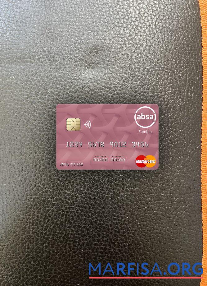 Замбия Absa Банковский Замбия Plc mastercard фотообраз Лицевая сторона шаблон