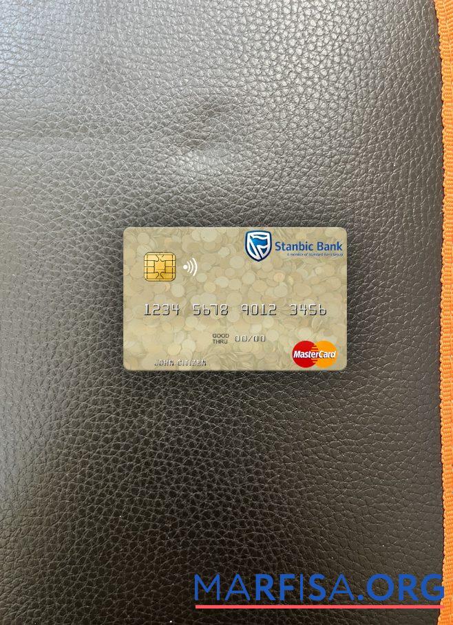 Зимбабве Stanbic Банковский mastercard фотообраз Лицевая сторона шаблон