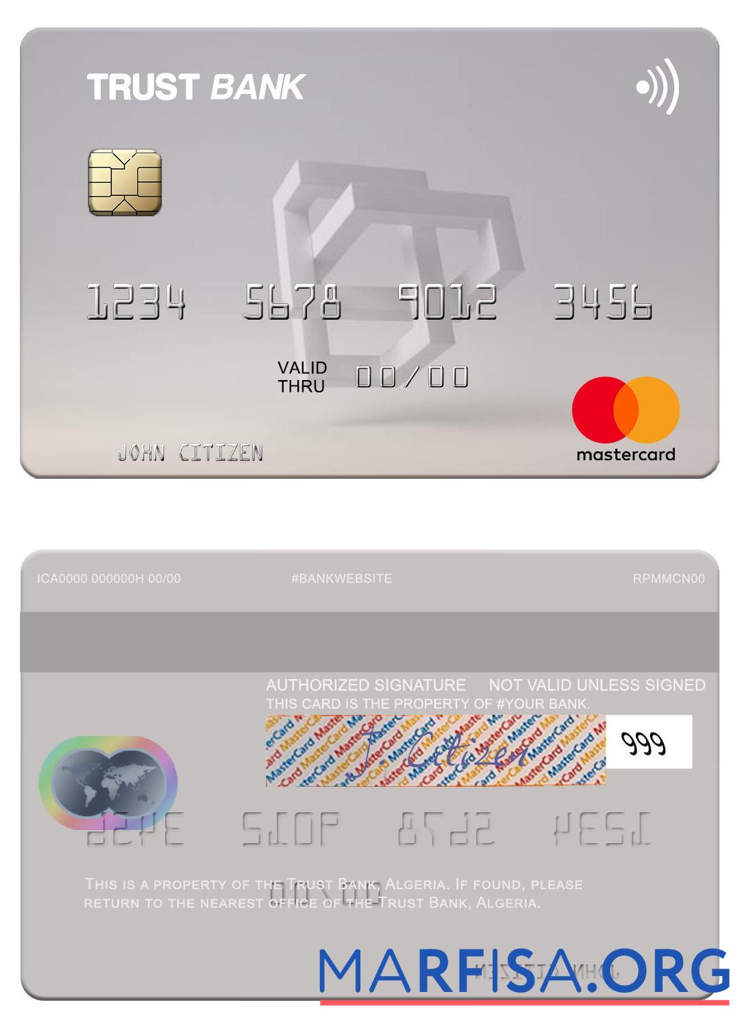 Алжир Trust Банковский Alge╠üria mastercard дизайн