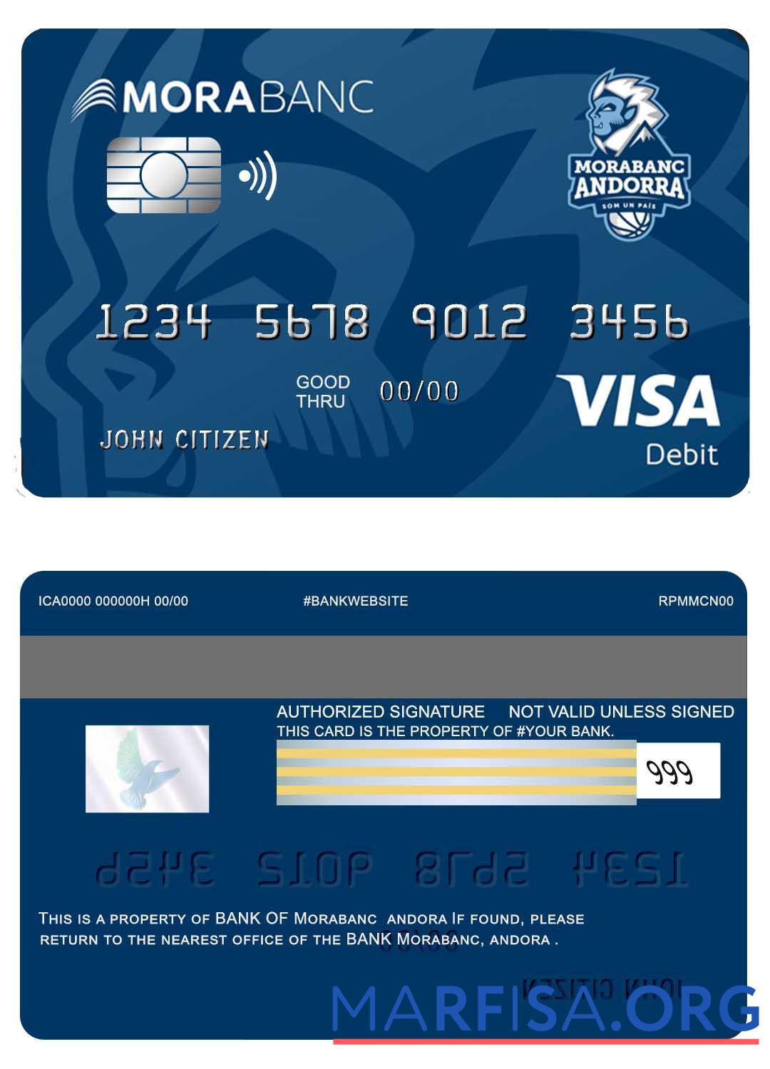 Андорра Morabank Виза Дебет дизайн