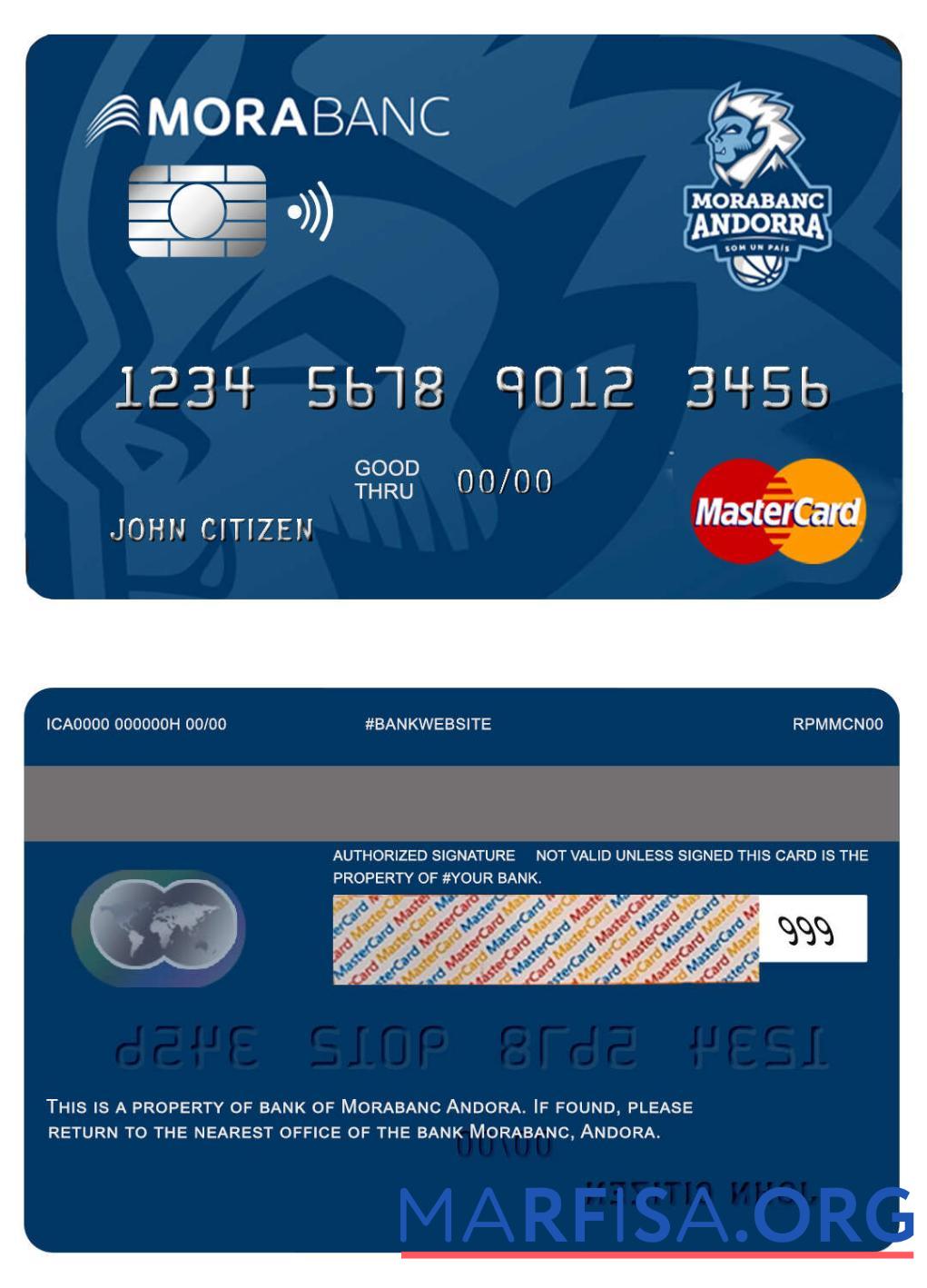 Андорра Morabank mastercard макет