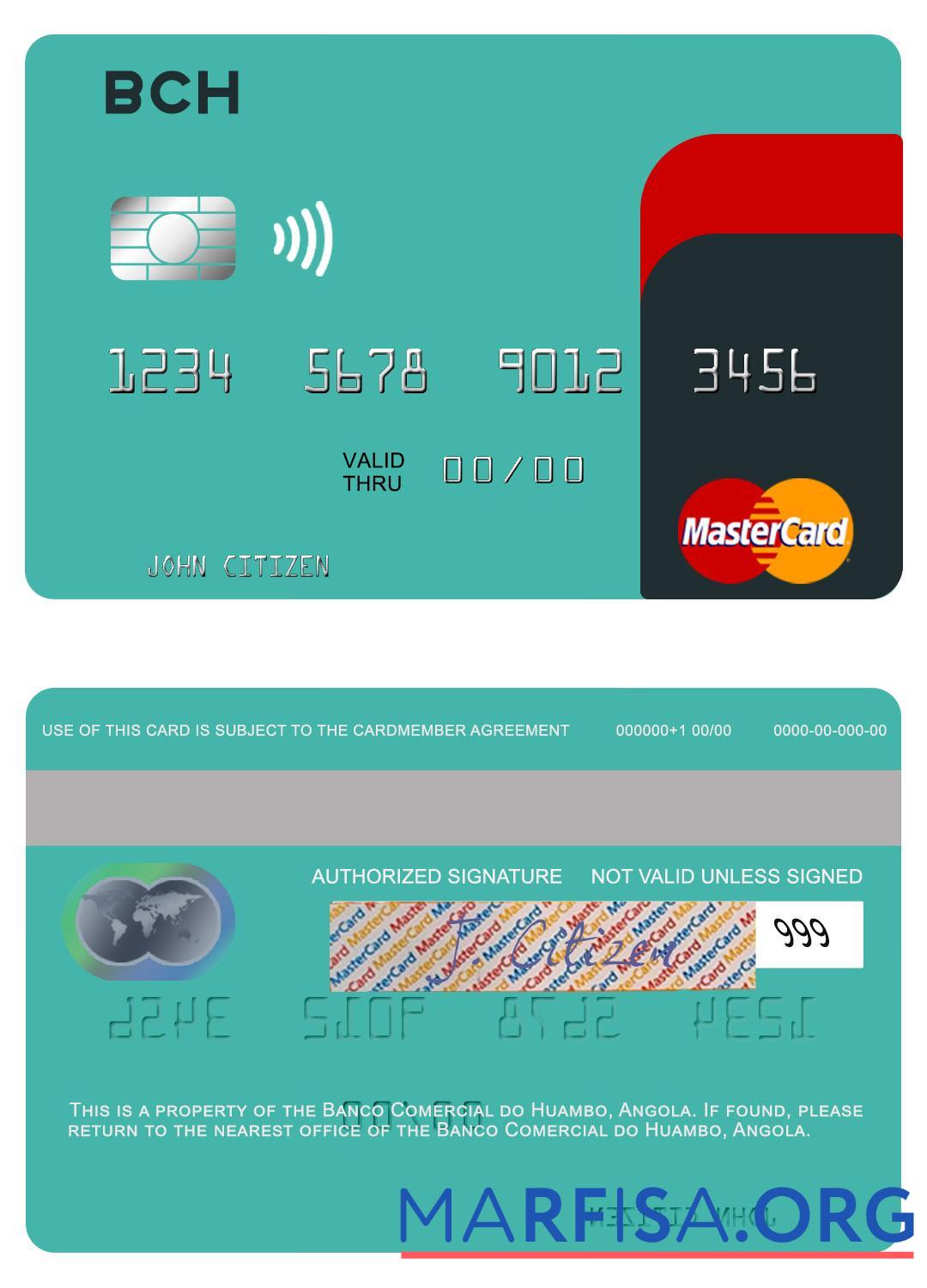Ангола Banco Comercial do Huambo mastercard дизайн