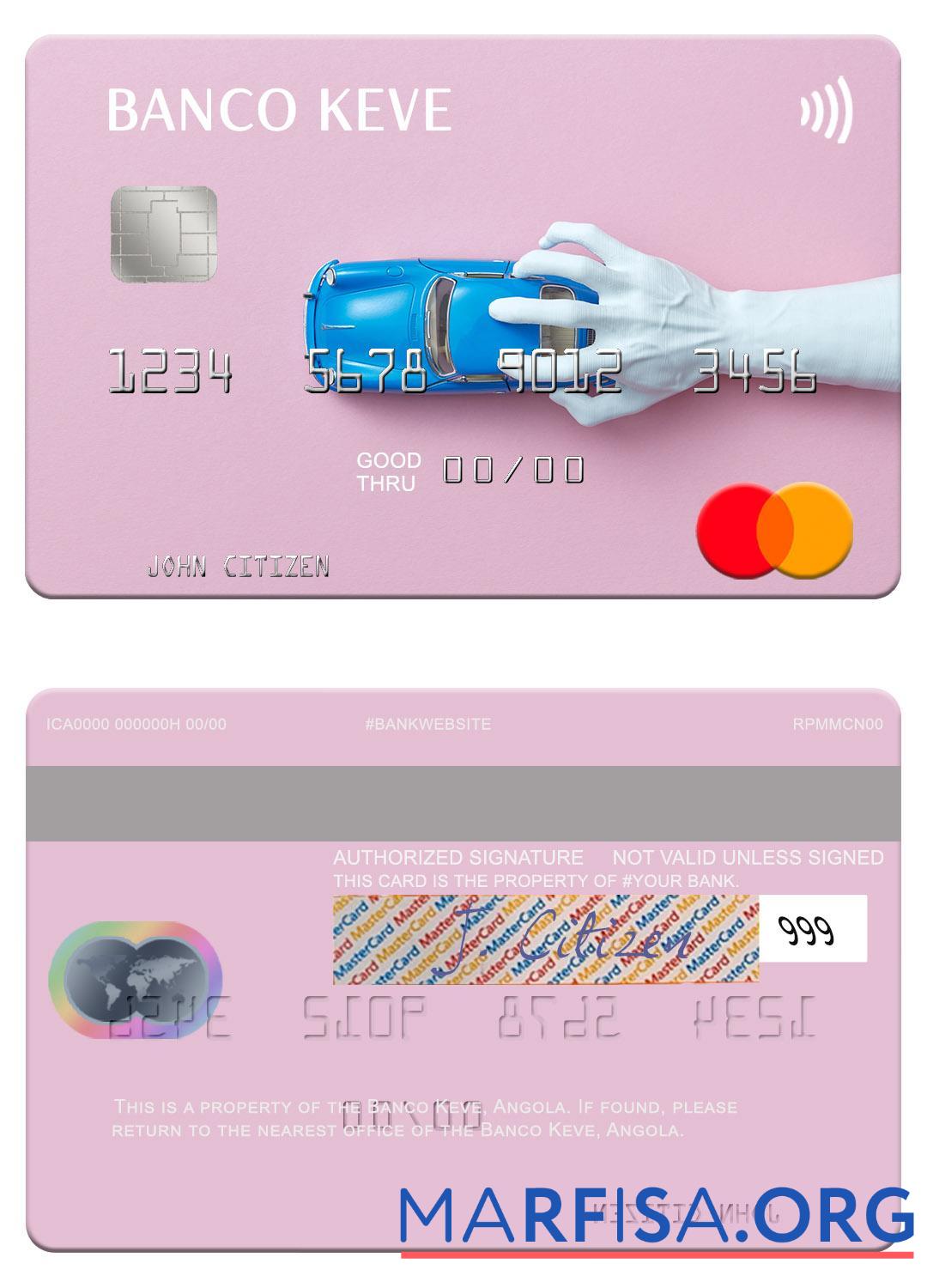 Ангола Banco Keve mastercard шаблон