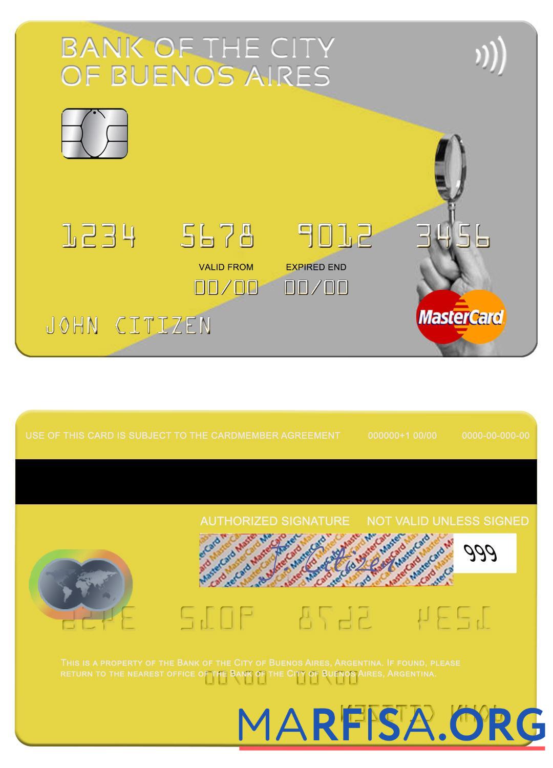 Аргентина Банковский of the City of Buenos Aires mastercard предпросмотр