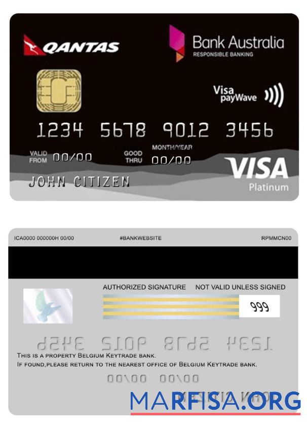 Австралия Банковский Австралия Platinum Rewards Виза Карта предпросмотр