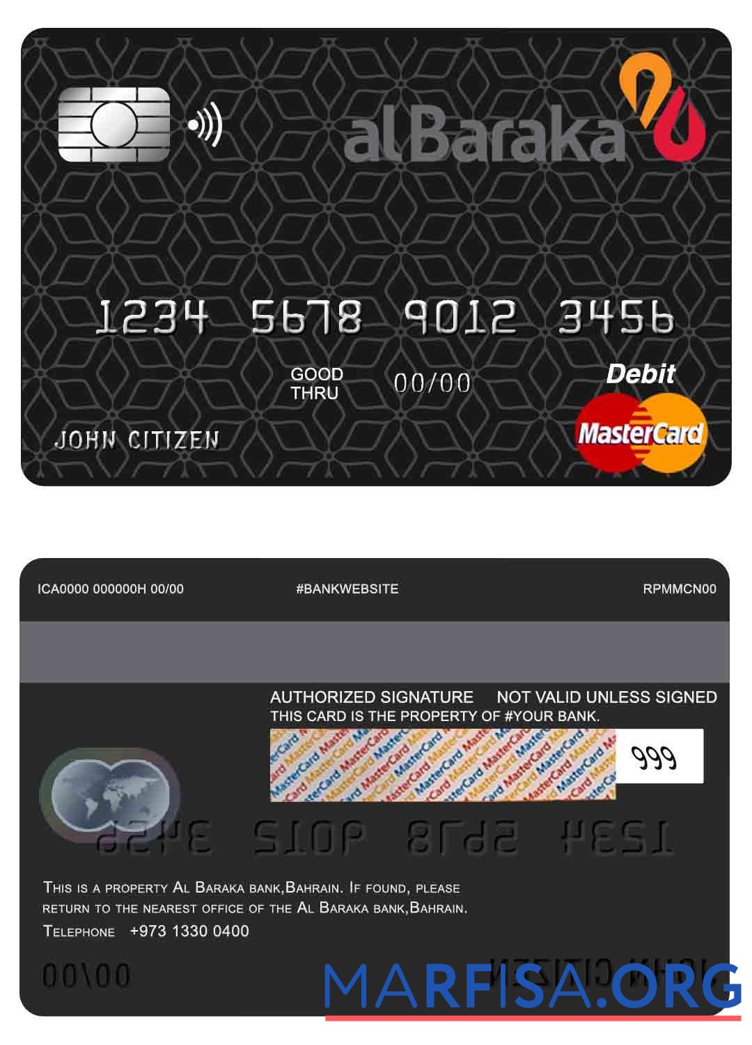 Бахрейн Al Baraka Банковский mastercard предпросмотр