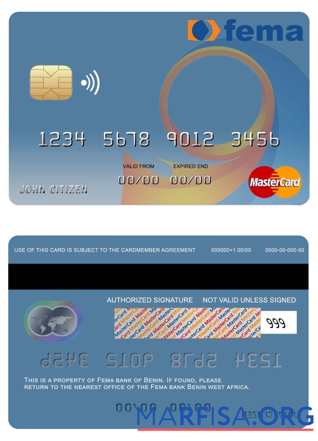 Бенин Fema Банковский mastercard предпросмотр