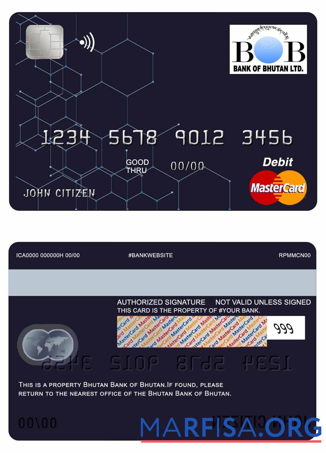 Бутан Банковский of Бутан mastercard предпросмотр