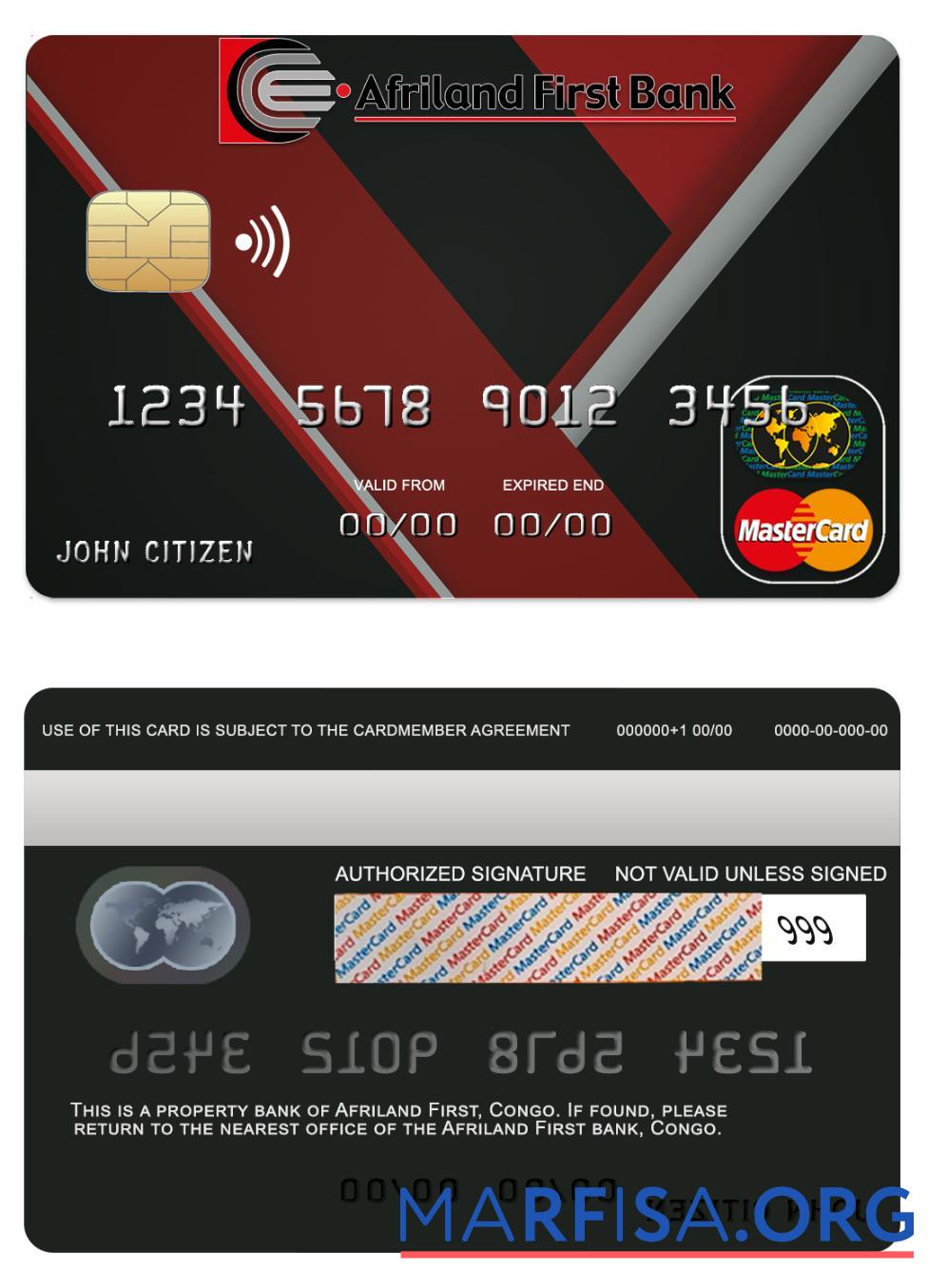 Конго Afriland First Банковский mastercard предпросмотр