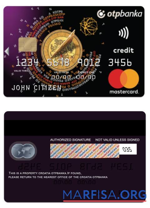 Хорватия OTP banka Mastercard стандартный Плата Карта предпросмотр