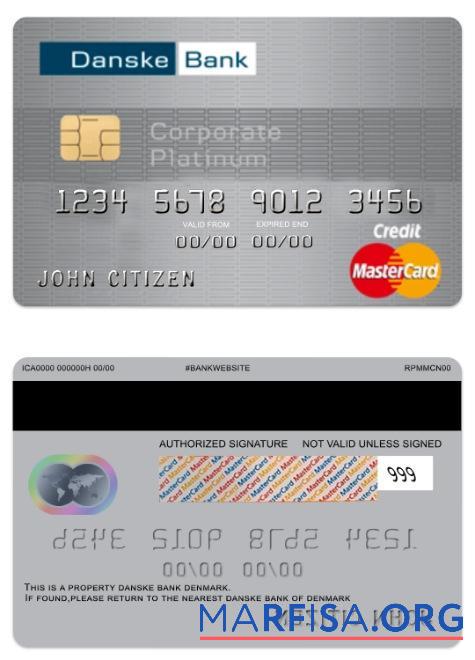Дания Danskebank Кредит corporate platinum mastercard предпросмотр