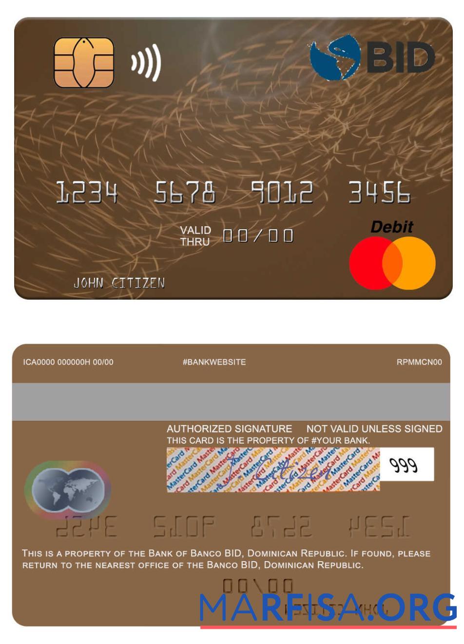 Доминиканская Республика Banco BID mastercard предпросмотр