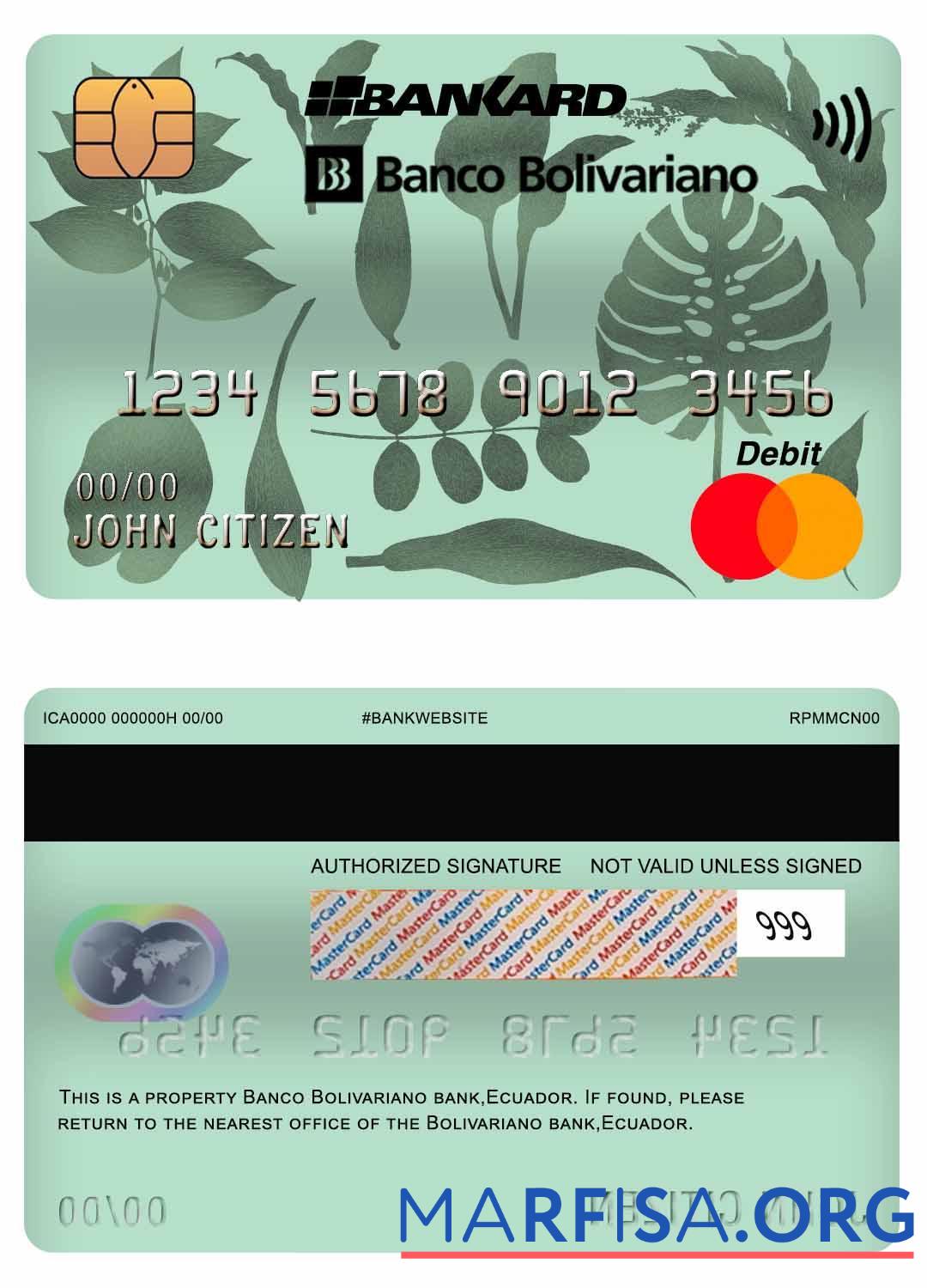 Эквадор Banco Bolivariano mastercard предпросмотр