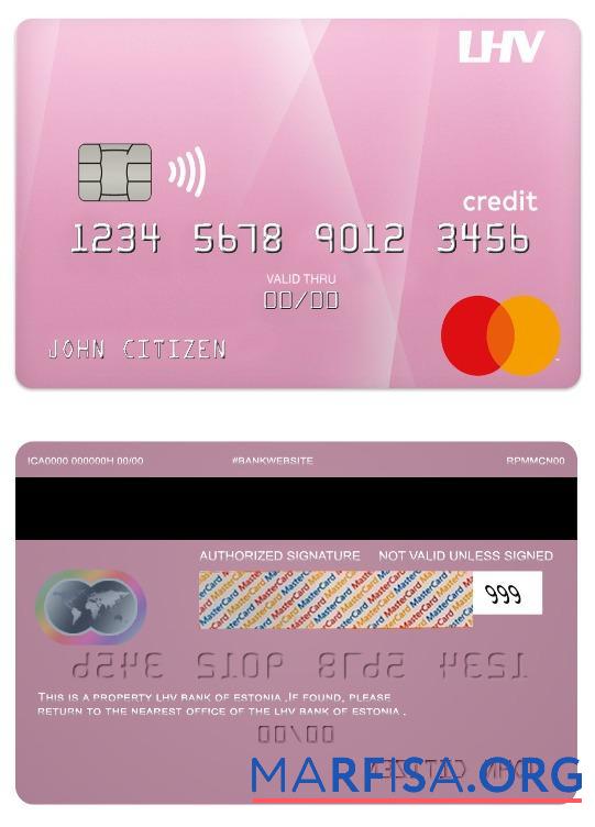 Эстония LHV Банковский Кредит mastercard предпросмотр