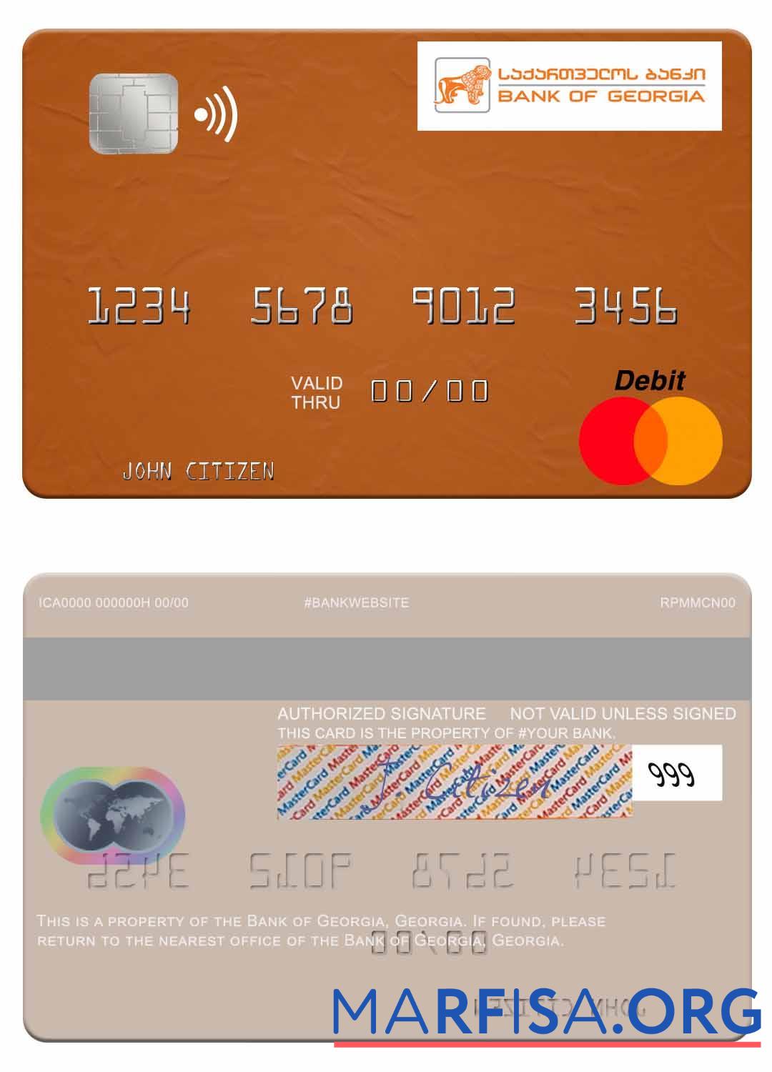 Грузия Банковский of Грузия mastercard шаблон