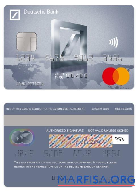Германия Deutsche Банковский Путешествие mastercard предпросмотр