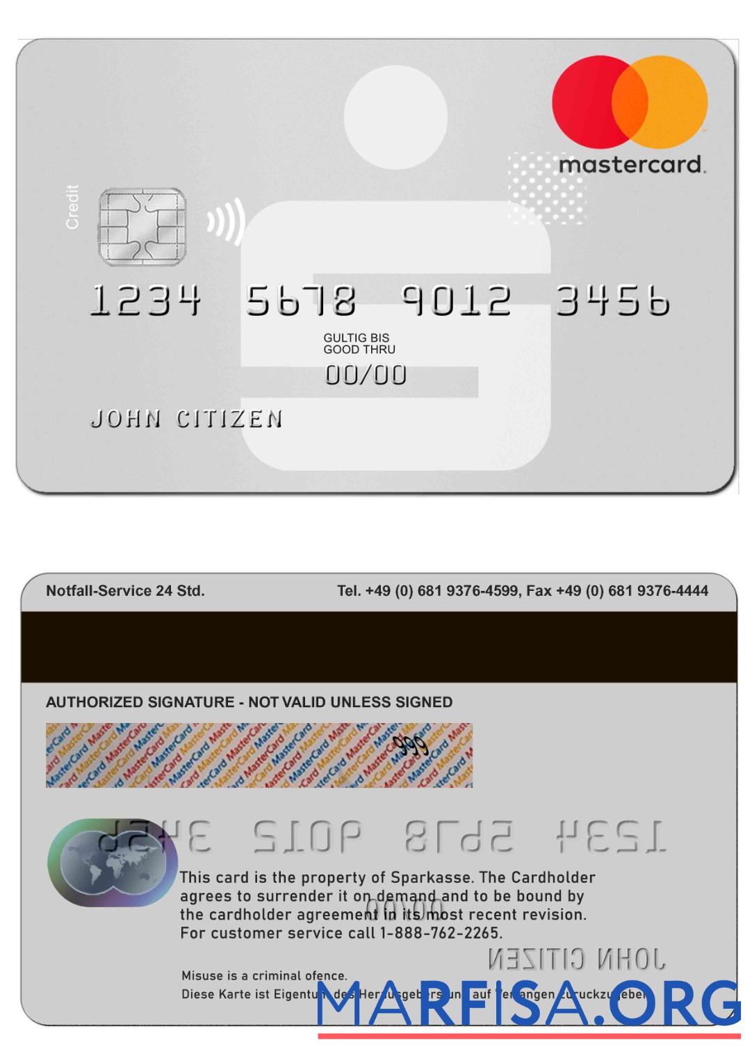 Германия Sparkasse MasterCard предпросмотр