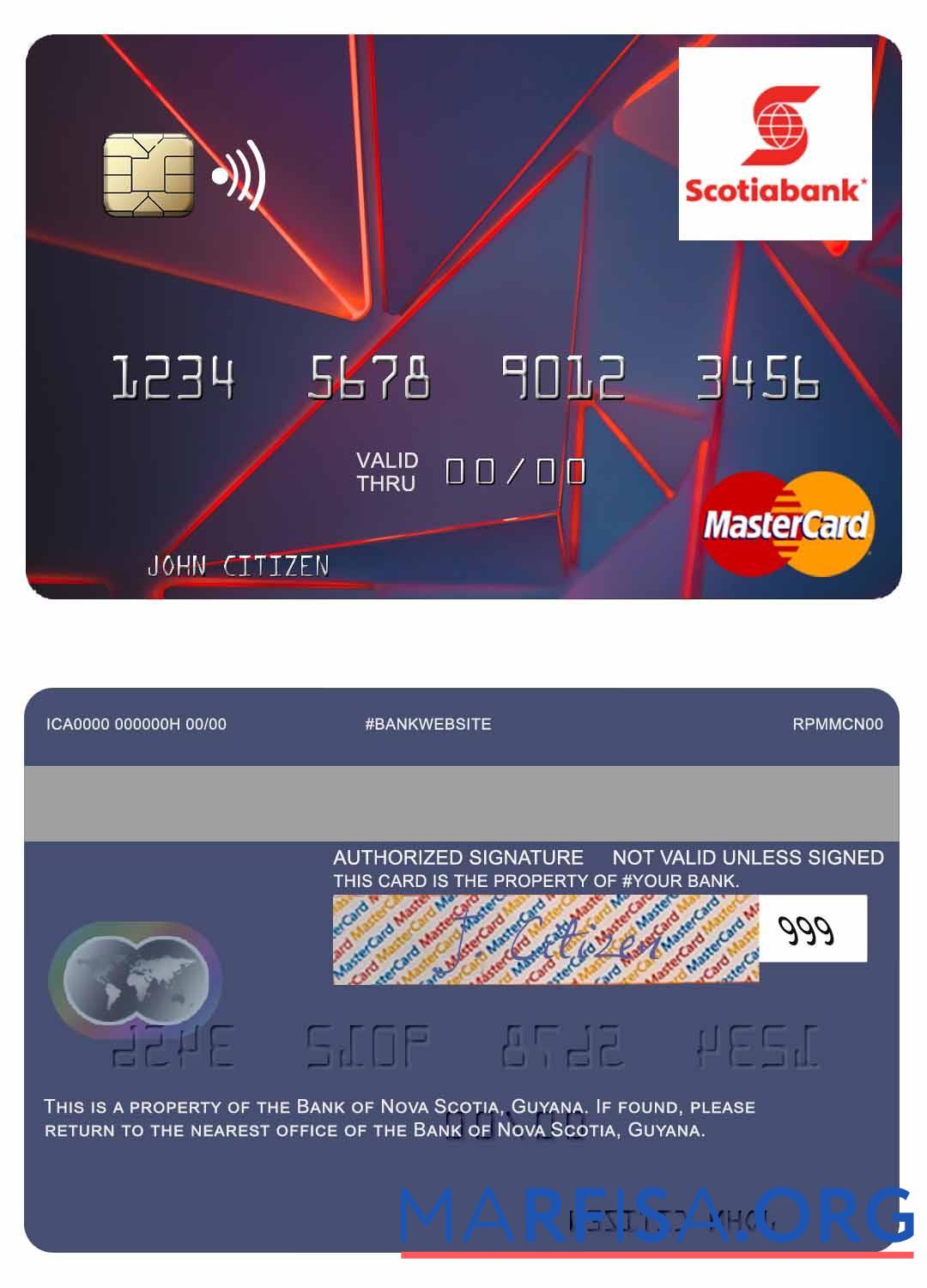 Гайана Банковский of Nova Scotia mastercard предпросмотр