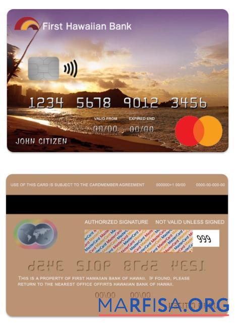 Hawaii Heritage Кредит mastercard образец
