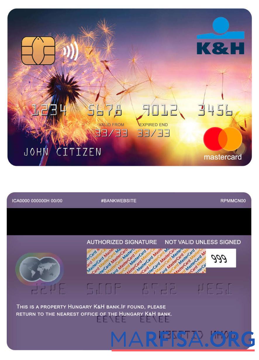 Венгрия K&H mastercard макет