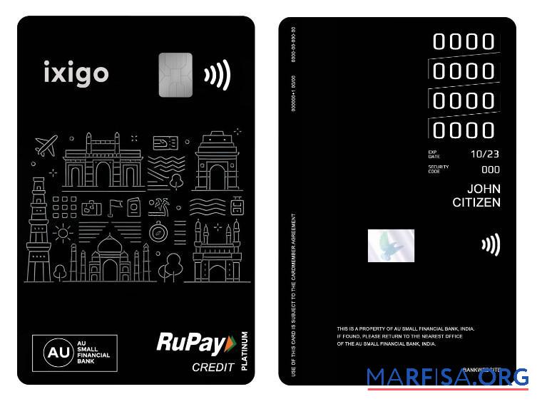 Индия AU Small Financial Банковский RuPay platinum Кредит vertical Карта дизайн