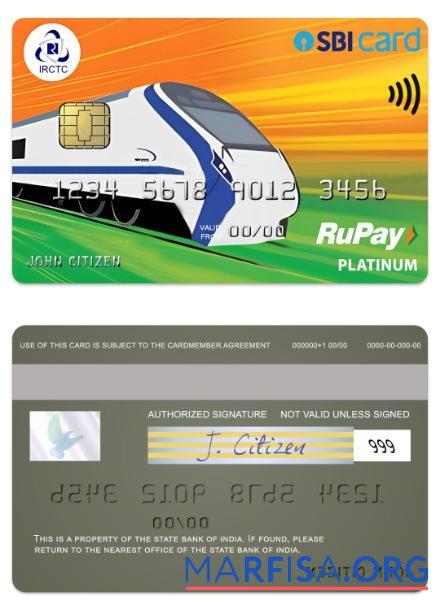 Индия State Банковский of Индия IRCTC SBI RuPay platinum Карта предпросмотр