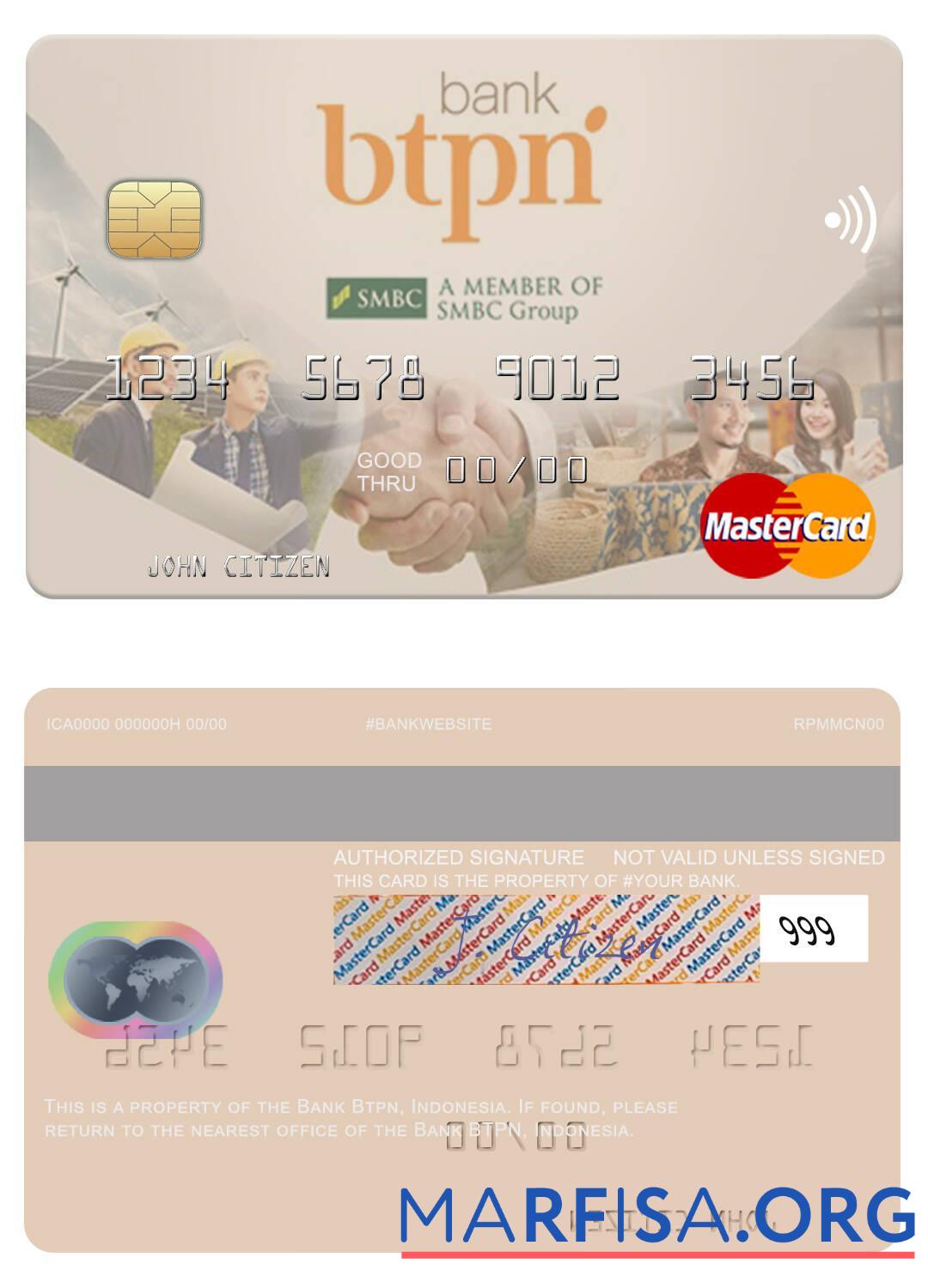 Индонезия Банковский BTPN mastercard предпросмотр