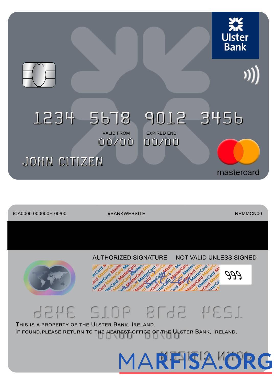 Ирландия Ulster Банковский Ирландия mastercard предпросмотр