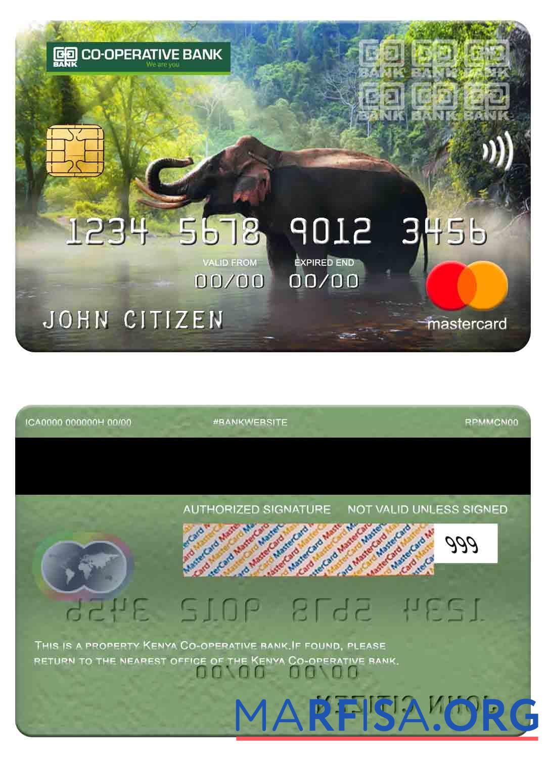 Кения Co operative Банковский mastercard образец