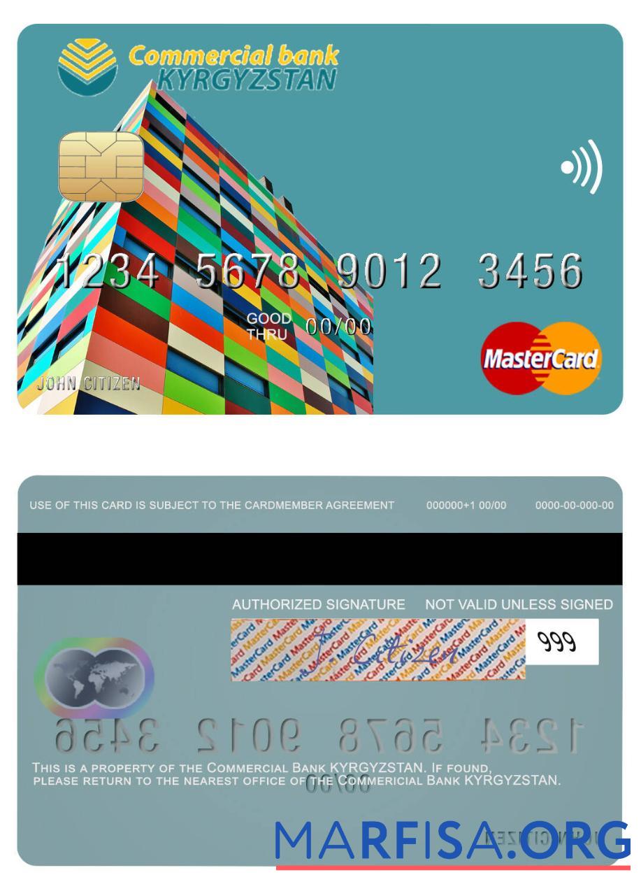 Кыргызстан коммерческий Банковский Кыргызстан mastercard образец