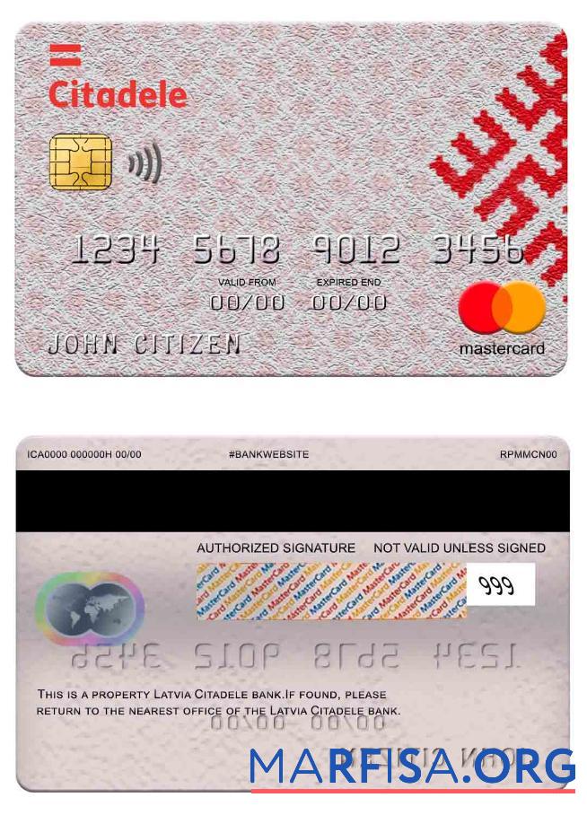 Латвия Citadele Банковский mastercard предпросмотр