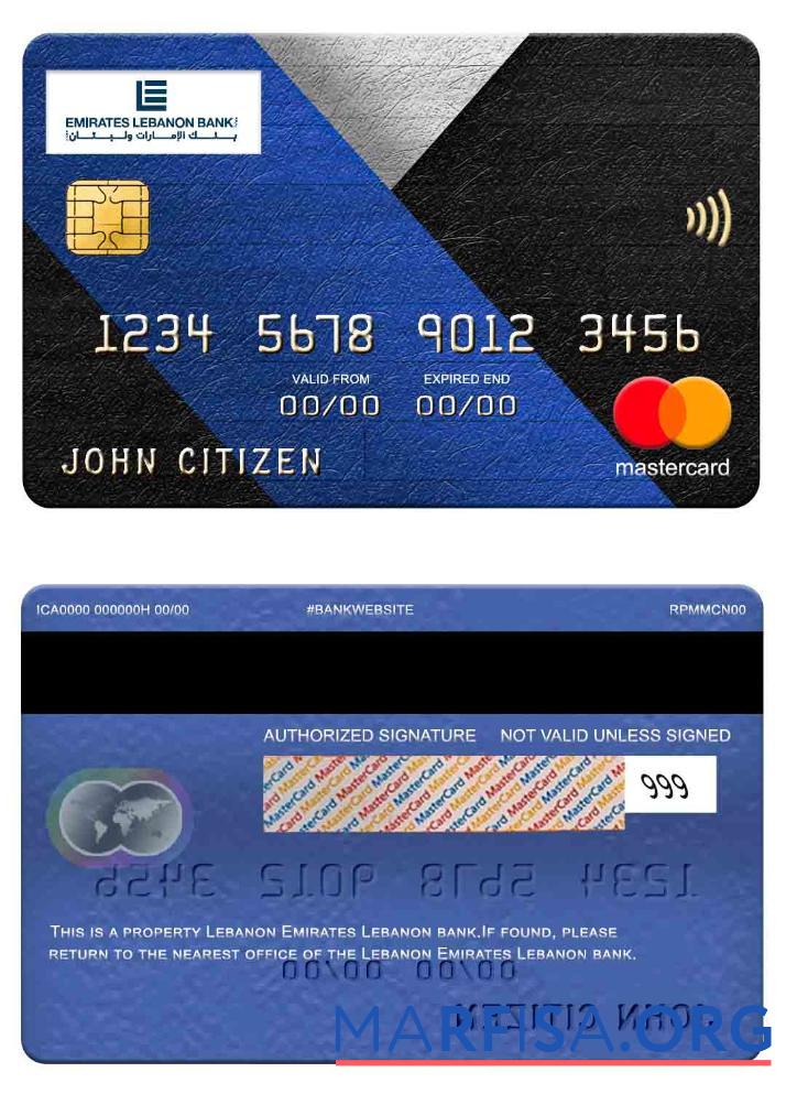 Ливан Emirates Ливан Банковский mastercard макет