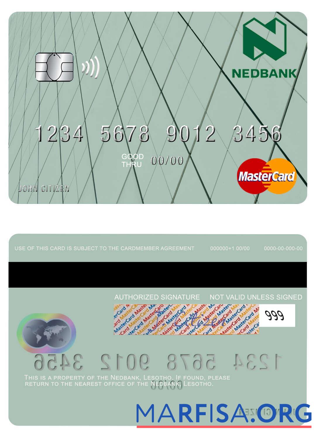 Лесото Nedbank mastercard макет