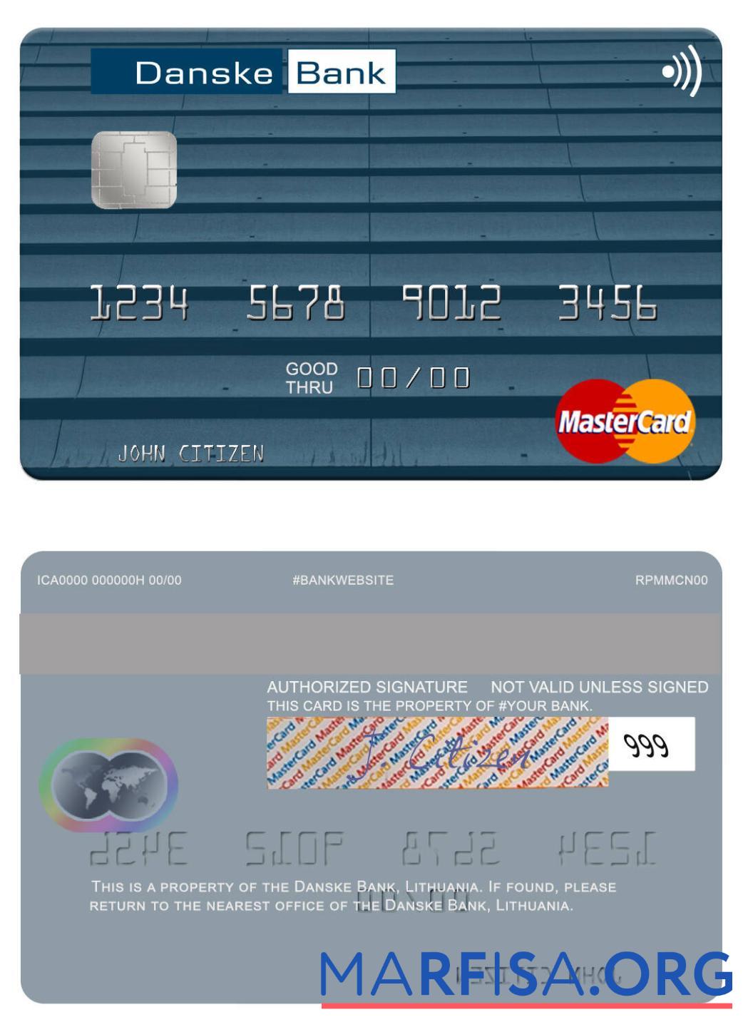 Литва Danske Банковский mastercard предпросмотр