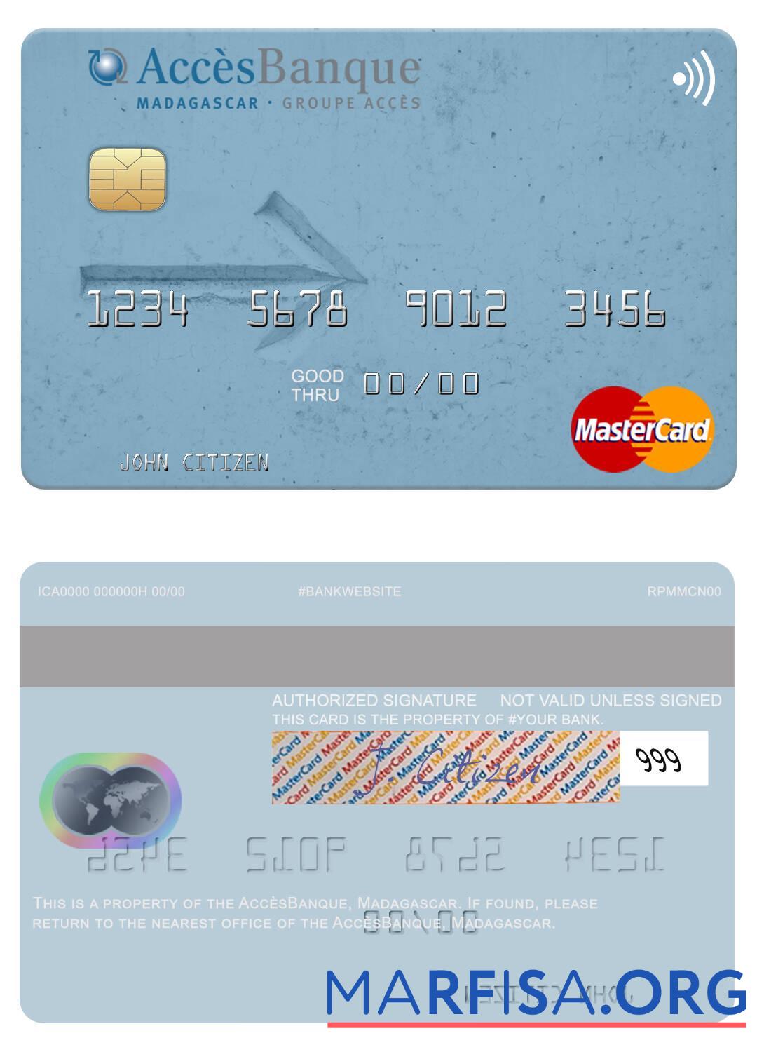 Мадагаскар Acce╠ÇsBanque mastercard образец