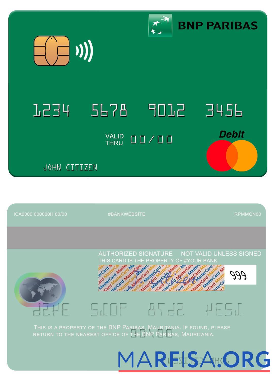 Мавритания BNP Paribas mastercard предпросмотр
