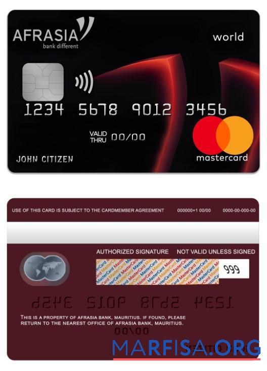 Маврикий Afrasia Банковский world mastercard предпросмотр