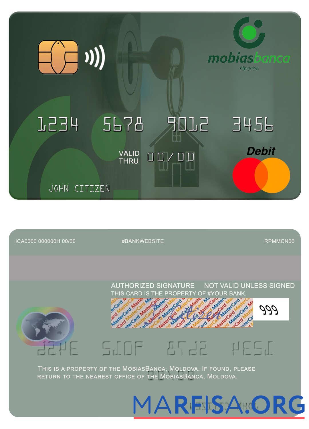 Молдова MobiasBanca mastercard дизайн