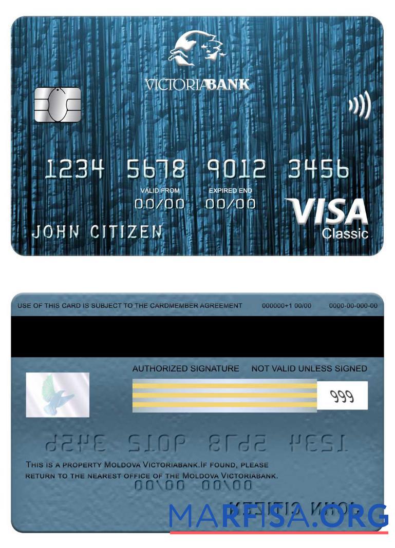 Молдова Victoriabank Виза classic Карта дизайн