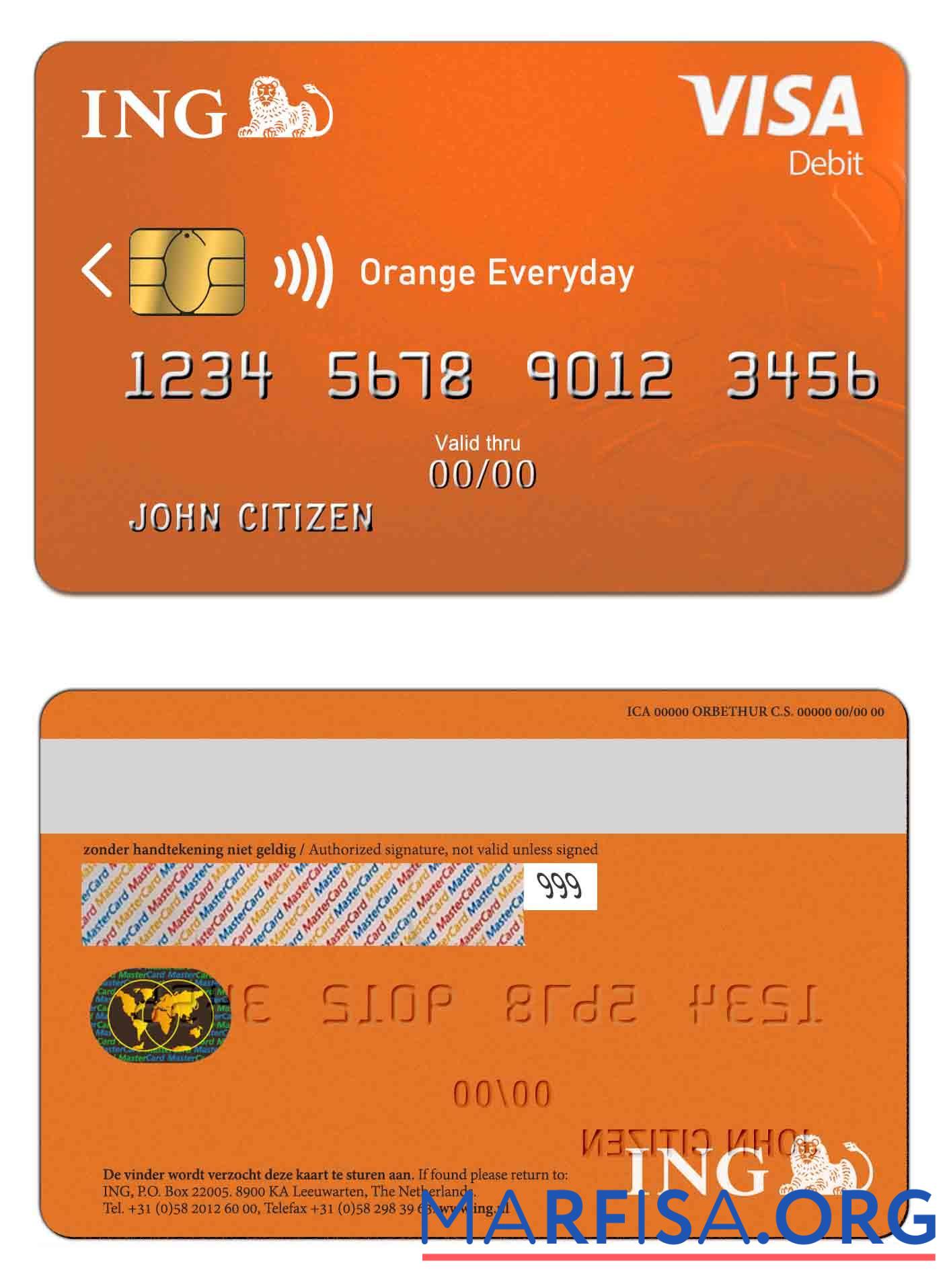 Нидерланды ING Orange Виза предпросмотр