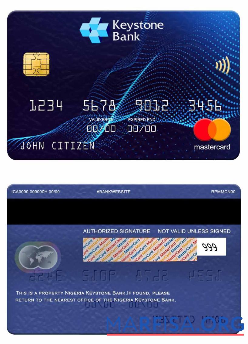 Нигерия Keystone Банковский mastercard дизайн