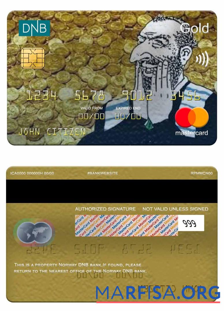 Норвегия DNB Банковский mastercard gold предпросмотр