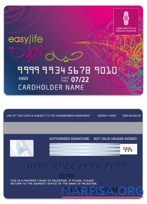 Палестина State Банковский of Палестина Easy life Карта макет
