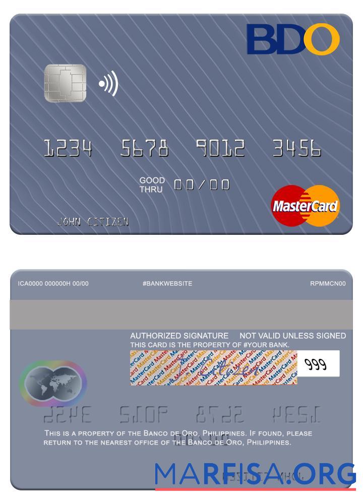 Филиппины Banco de Oro mastercard предпросмотр