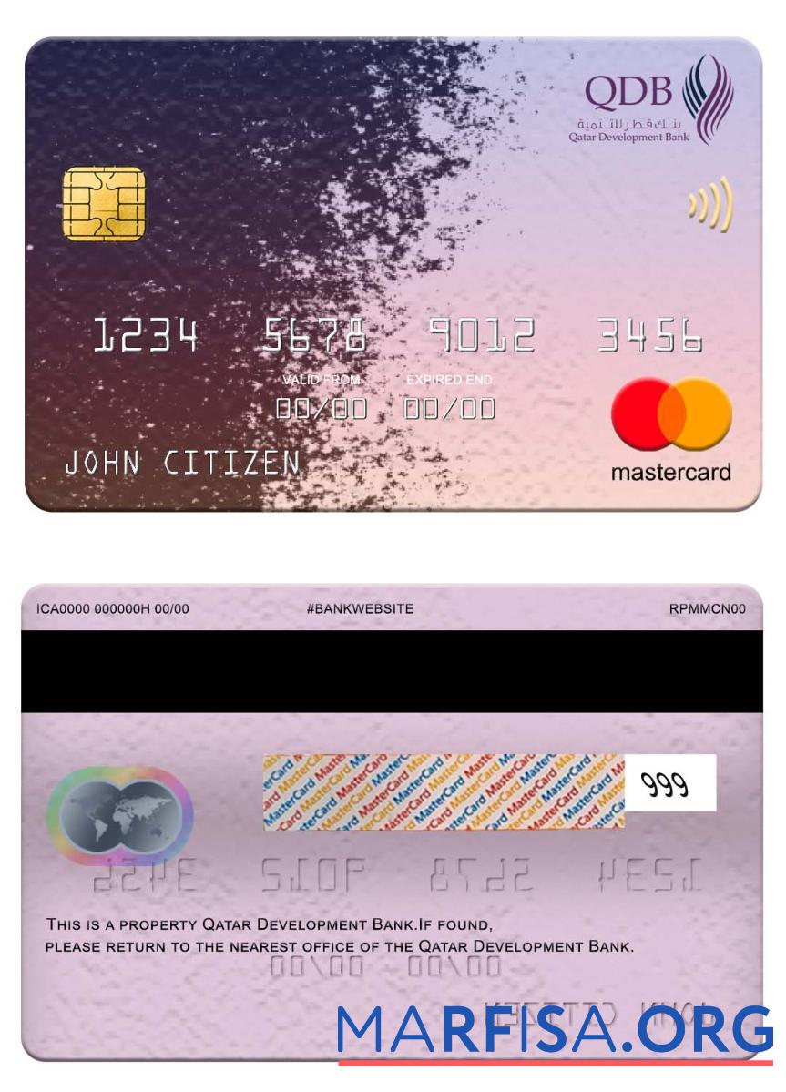 Катар Development Банковский mastercard дизайн