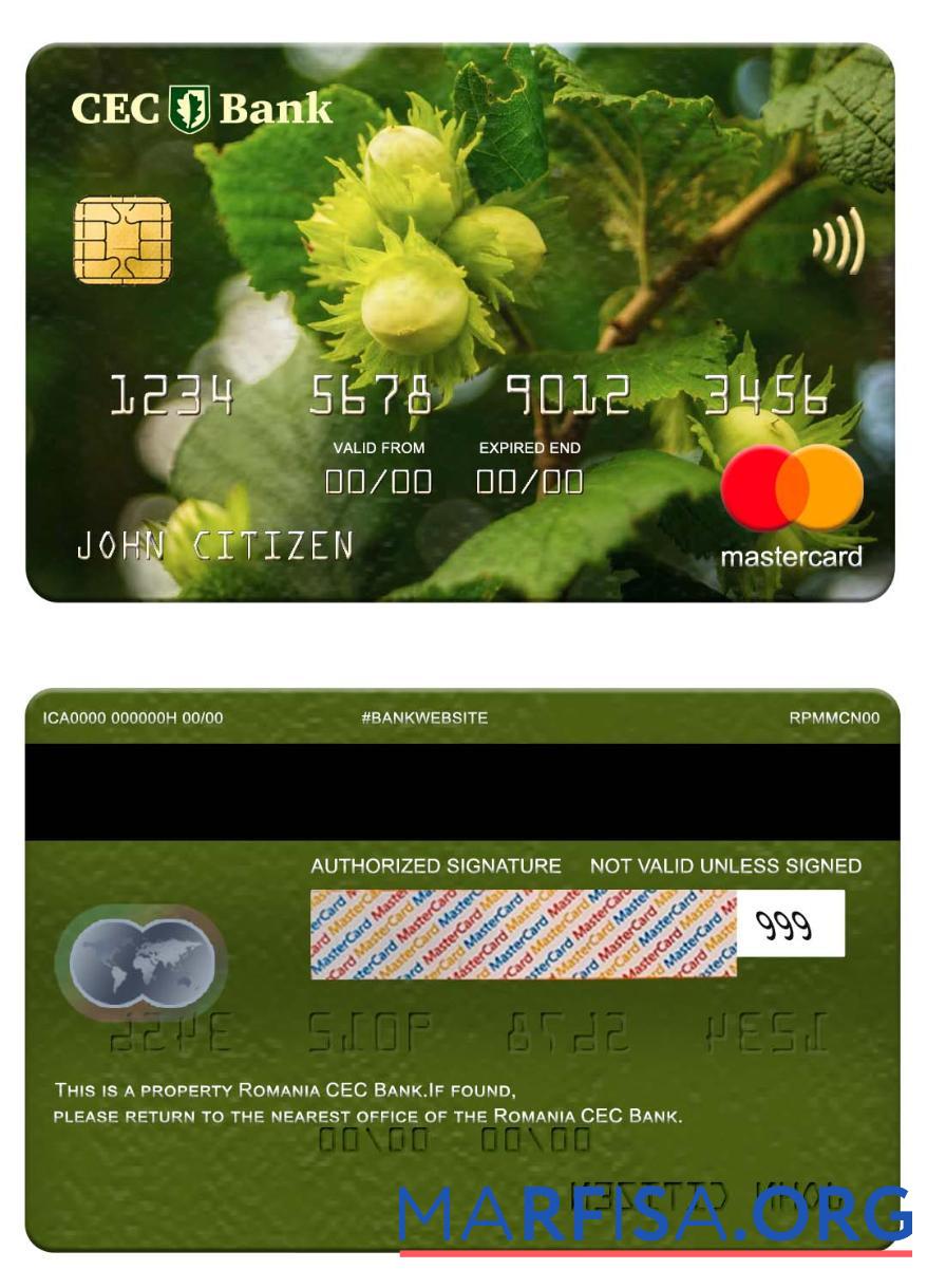 Румыния CEC Банковский mastercard дизайн