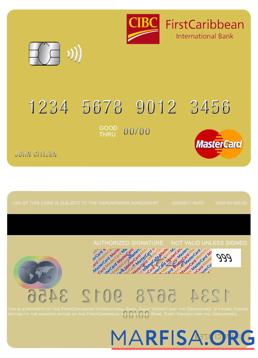 Saint Vincent and the Grenadines FirstCaribbean International Банковский mastercard предпросмотр